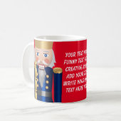 Voeg jouw tekst glanzende illustratie notenkraker koffiemok (Voorkant links)