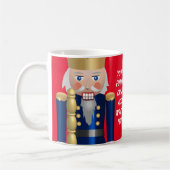 Voeg jouw tekst glanzende illustratie notenkraker koffiemok (Links)