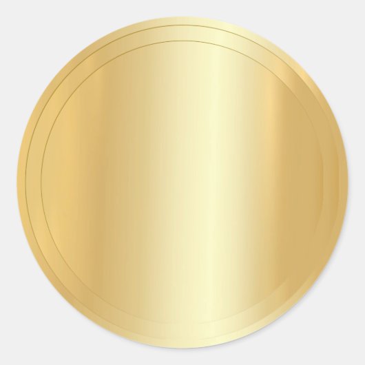 Voeg Jouw tekst Gold Look Elegant Sjabloon Blank Ronde Sticker (Voorkant)