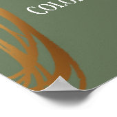 Voeg Jouw tekst Goud Olive Green toe Poster (Hoek)