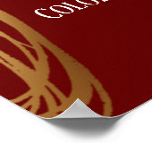 Voeg Jouw tekst Goud Ovalen toe, Bourgogne Poster (Hoek)