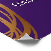 Voeg Jouw tekst Grijszige Ovalen Diepe Paars toe Poster (Hoek)