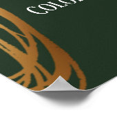 Voeg Jouw tekst Grijze Ovalen Evergreen toe Poster (Hoek)