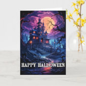 Voeg Jouw tekst Happy Halloween toe Kaart (Gele Bloem)