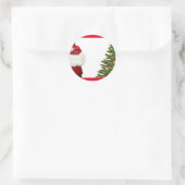 Voeg Jouw tekst kerstboom toe en Geschenken leeg Ronde Sticker (Tas)