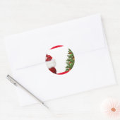 Voeg Jouw tekst kerstboom toe en Geschenken leeg Ronde Sticker (Envelop)