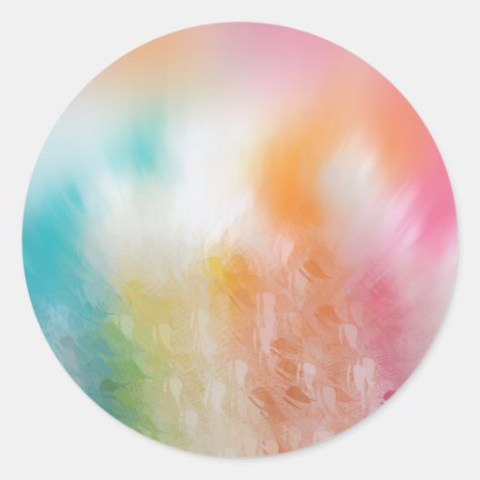 Voeg Jouw tekst kleurrijke Abstracte lege Sjabloon Ronde Sticker (Voorkant)