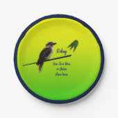 Voeg Jouw tekst, Kookaburra Australian Party 7" Papieren Bordje (Voorkant)
