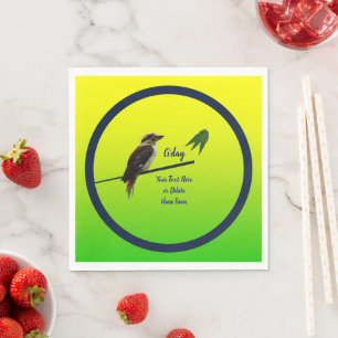 Voeg Jouw tekst, Kookaburra Australian Party Servet