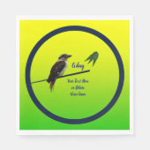 Voeg Jouw tekst, Kookaburra Australian Party Servet (Voorkant)