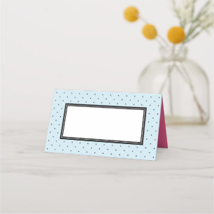 Voeg Jouw tekst Modern Blue Black Polka Dot toe Plaatskaartje