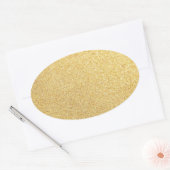 Voeg Jouw tekst Modern Gold Glitter Blank Sjabloon Ovale Sticker (Envelop)