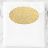 Voeg Jouw tekst Modern Gold Glitter Blank Sjabloon Ovale Sticker (Tas)