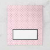 Voeg Jouw tekst Modern Pink en Black Polka Dot toe Plaatskaartje (Buitenkant ongevouwen)