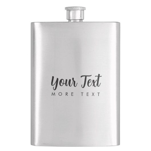 Voeg Jouw tekst Modern Sjabloon Silver Typography  Flacon (Voorkant)