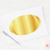 Voeg Jouw tekst Monogram Faux Gold Blank Sjabloon Ovale Sticker (Envelop)