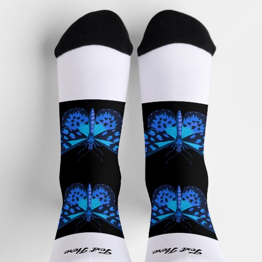 Voeg Jouw tekst Mooie Vlinder Gedrukte Mannen Vrou Sokken (Top)