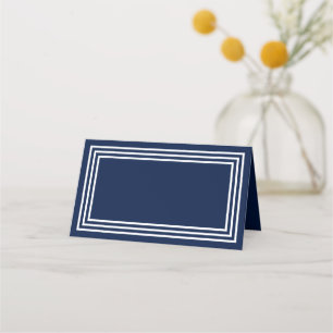 Voeg Jouw tekst Navy Blue toe met Triple White Bor Plaatskaartje