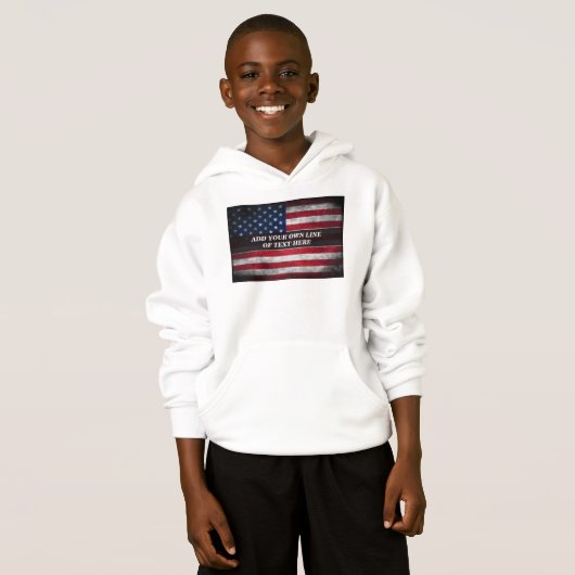 Voeg jouw tekst op Amerikaanse vlag toe (Voorkant volledig)