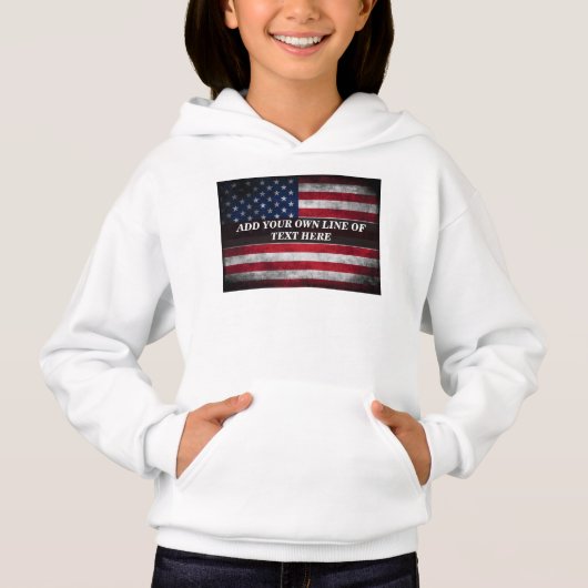 Voeg jouw tekst op Amerikaanse vlag toe (Voorkant)