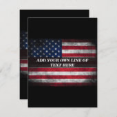 Voeg jouw tekst op Amerikaanse vlag toe Aankondiging (Voorkant / Achterkant)