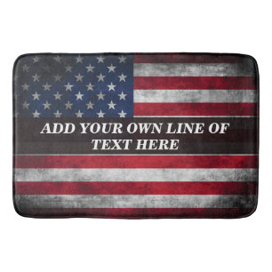 Voeg jouw tekst op Amerikaanse vlag toe Badmat