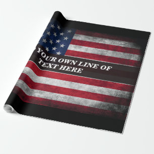 Voeg jouw tekst op Amerikaanse vlag toe Cadeaupapier
