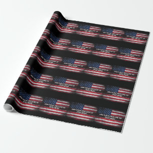Voeg jouw tekst op Amerikaanse vlag toe Cadeaupapier