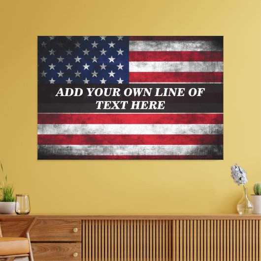 Voeg jouw tekst op Amerikaanse vlag toe Canvas Afdruk (Insitu (Woonkamer))