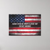 Voeg jouw tekst op Amerikaanse vlag toe Canvas Afdruk (Voorkant)