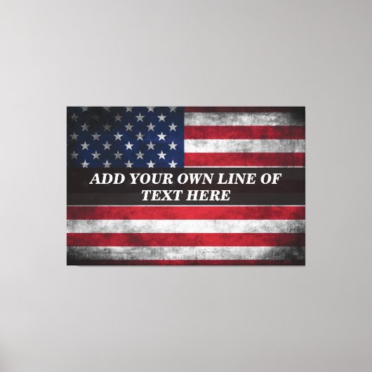 Voeg jouw tekst op Amerikaanse vlag toe Canvas Afdruk (Voorkant)
