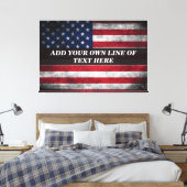 Voeg jouw tekst op Amerikaanse vlag toe Canvas Afdruk (Insitu (Slaapkamer))