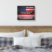 Voeg jouw tekst op Amerikaanse vlag toe Canvas Afdruk (Insitu (Slaapkamer))