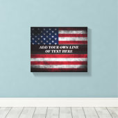 Voeg jouw tekst op Amerikaanse vlag toe Canvas Afdruk (Insitu (Houten vloer))
