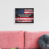 Voeg jouw tekst op Amerikaanse vlag toe Canvas Afdruk (Insitu (Woonkamer))