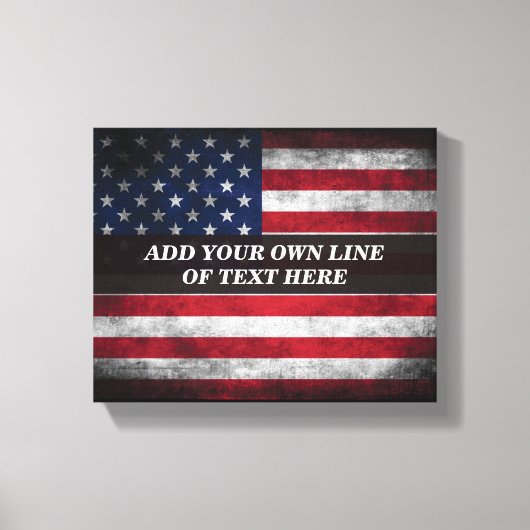 Voeg jouw tekst op Amerikaanse vlag toe Canvas Afdruk (Voorkant)
