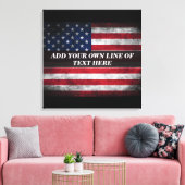 Voeg jouw tekst op Amerikaanse vlag toe Canvas Afdruk (Insitu (Woonkamer))