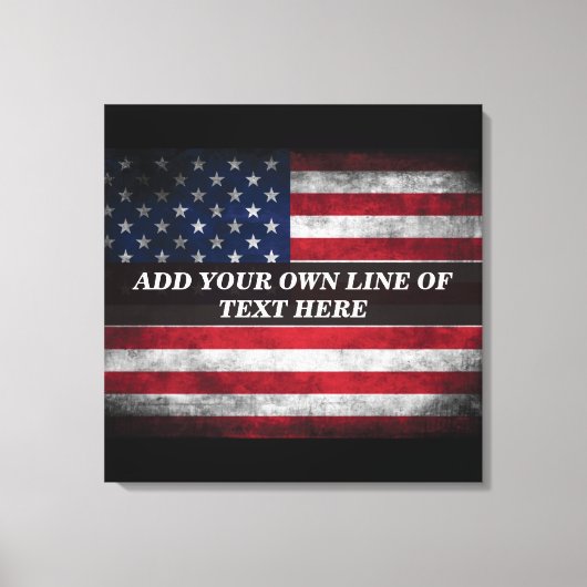 Voeg jouw tekst op Amerikaanse vlag toe Canvas Afdruk (Voorkant)