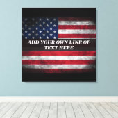 Voeg jouw tekst op Amerikaanse vlag toe Canvas Afdruk (Insitu (Houten vloer))