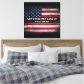 Voeg jouw tekst op Amerikaanse vlag toe Canvas Afdruk (Insitu (Slaapkamer))
