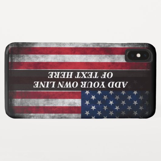 Voeg jouw tekst op Amerikaanse vlag toe Case-Mate iPhone Case (Achterkant (horizontaal))