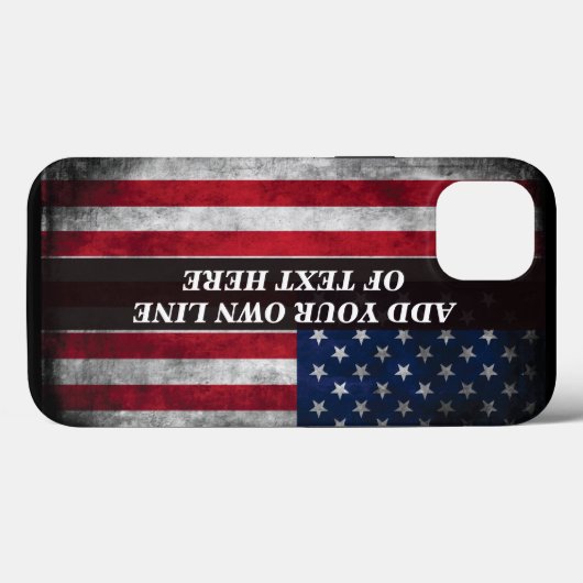 Voeg jouw tekst op Amerikaanse vlag toe Case-Mate iPhone Case (Achterkant (horizontaal))