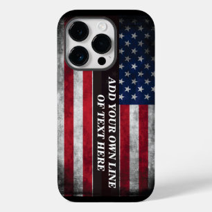 Voeg jouw tekst op Amerikaanse vlag toe Case-Mate iPhone 14 Pro Hoesje