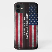 Voeg jouw tekst op Amerikaanse vlag toe Case-Mate iPhone Case (Achterkant)