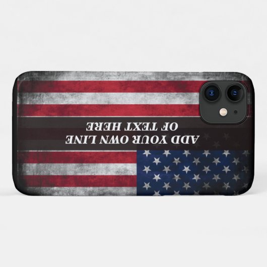 Voeg jouw tekst op Amerikaanse vlag toe Case-Mate iPhone Case (Achterkant (horizontaal))