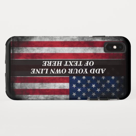 Voeg jouw tekst op Amerikaanse vlag toe Case-Mate iPhone Case (Achterkant (horizontaal))