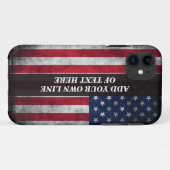 Voeg jouw tekst op Amerikaanse vlag toe Case-Mate iPhone Case (Achterkant (horizontaal))