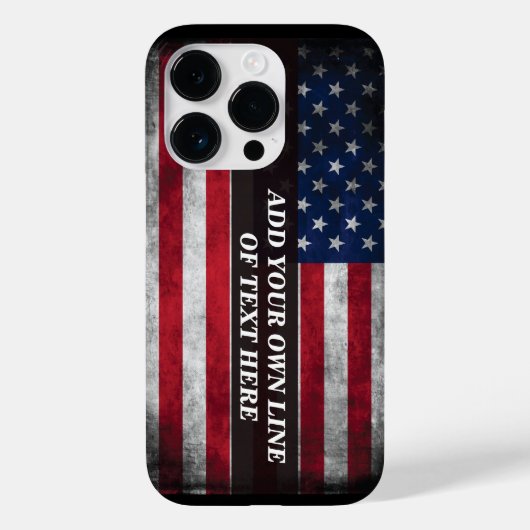 Voeg jouw tekst op Amerikaanse vlag toe Case-Mate iPhone Case (Achterkant)