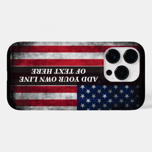 Voeg jouw tekst op Amerikaanse vlag toe Case-Mate iPhone Case (Achterkant (horizontaal))