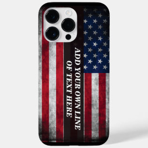Voeg jouw tekst op Amerikaanse vlag toe Case-Mate iPhone 14 Pro Max Hoesje